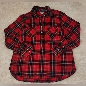 Women's Merona Red Plaid Shirt XXL EUC